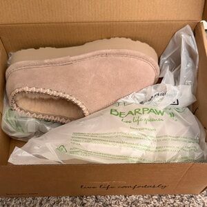 NEW! BearPaw Beige Suede Slippers